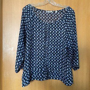 4/$20 | Reitmans Sheer Black and Blue Blouse as-is